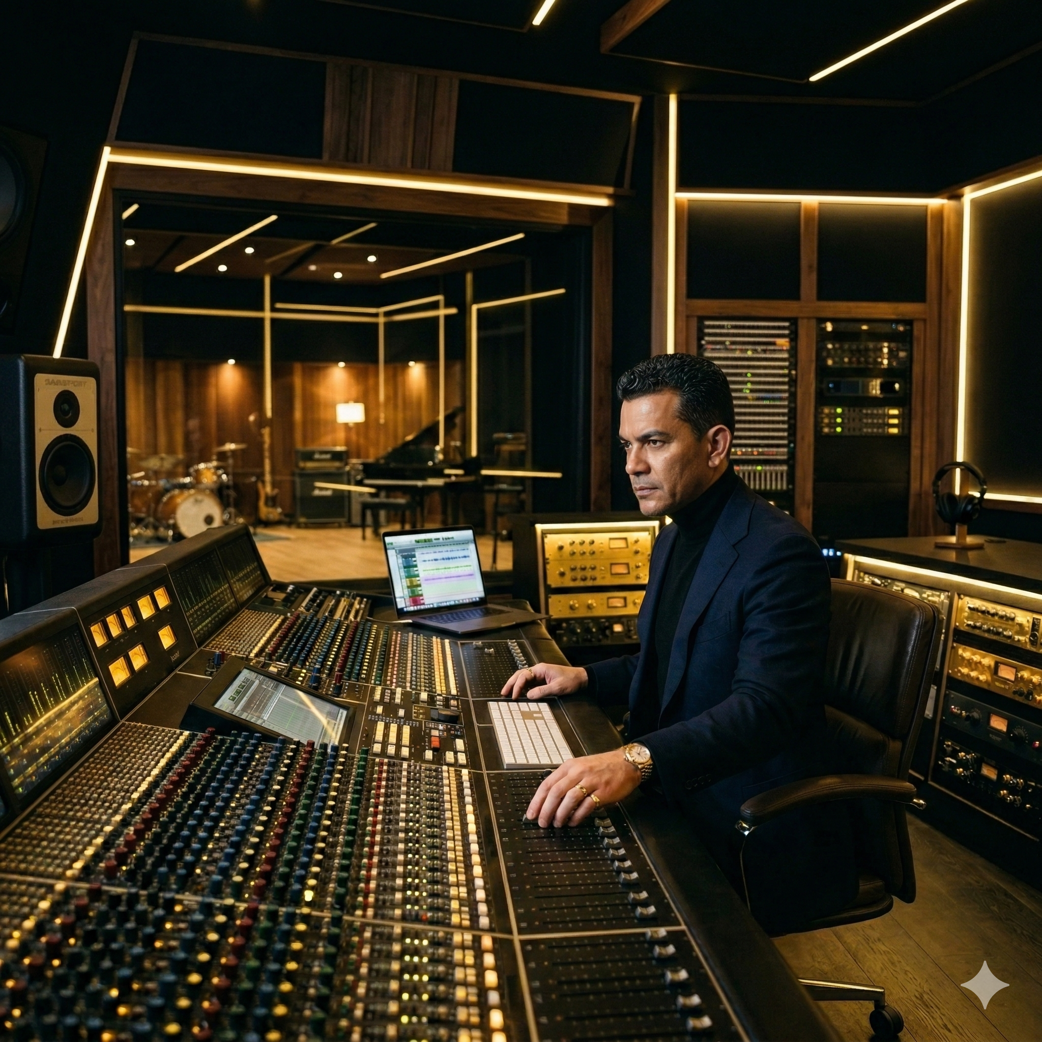 Professional recording studio and audio production environment